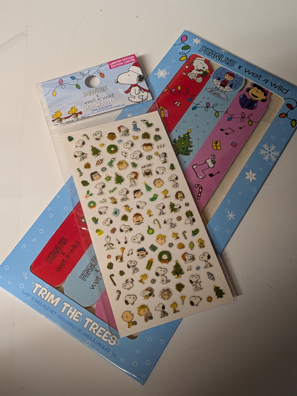 Peanuts X Wet 'n Wild - Emery Board 3 Pack And Nail Stickers